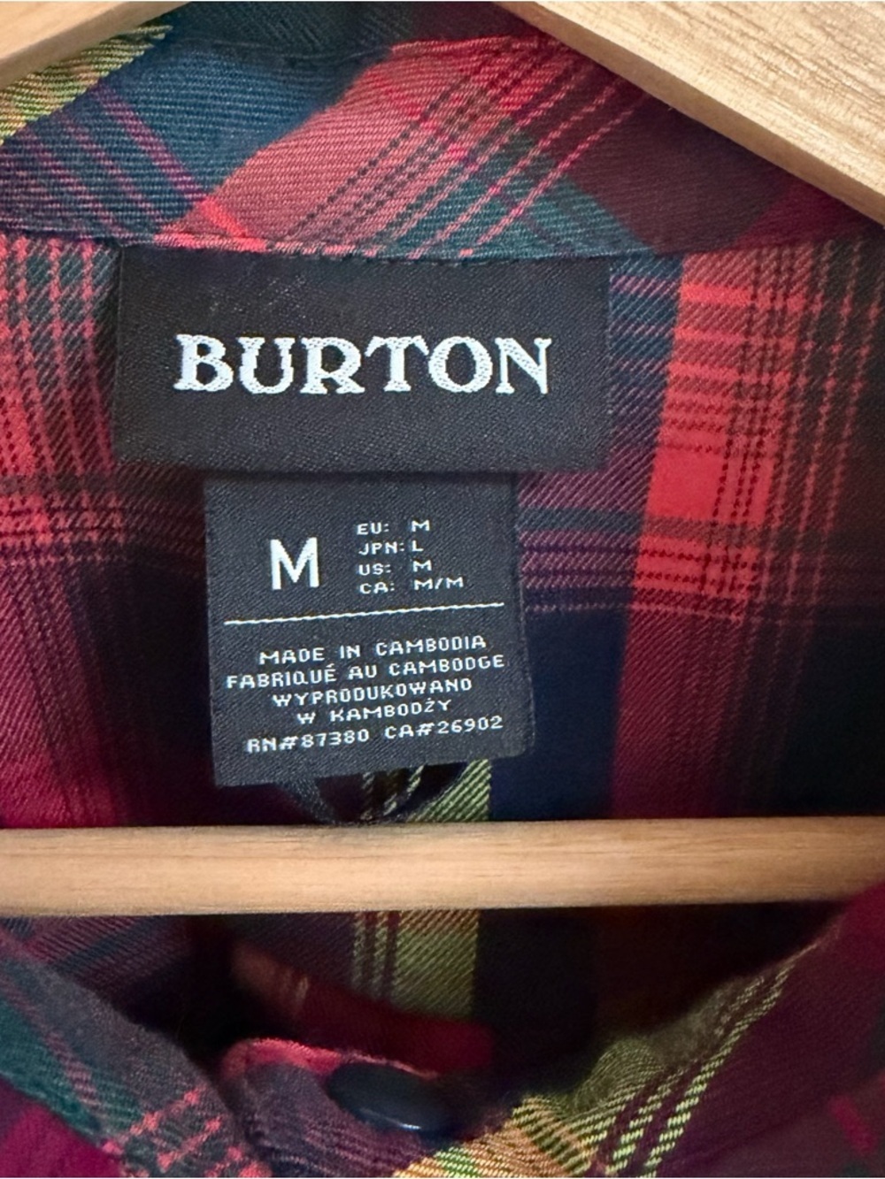Burton Men's Plaid Long-Sleeve Button-Up Shirt - Red/Green/Yellow - Picture 10 of 10